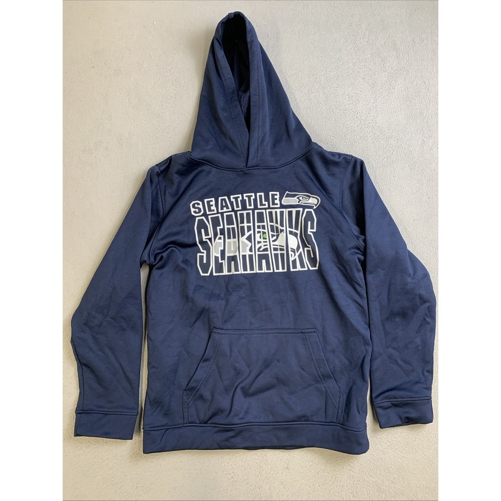 NFL Team Apparel Youth XL Seattle Seahawks Blue Hoodie Pullover Pouch Pocket